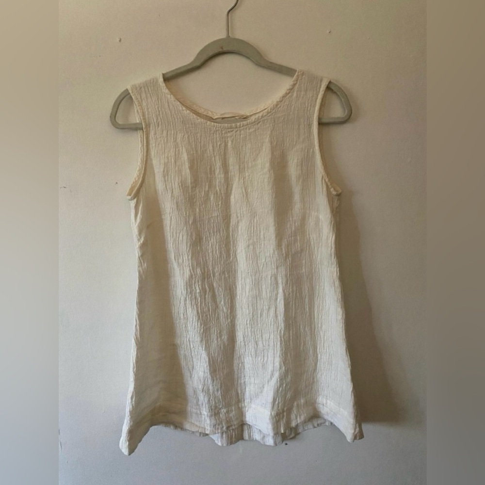 Elizabeth Suzann Petra Tank in Cream Linen Gauze S